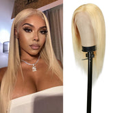 UpScale 100% Unprocessed Brazilian Virgin Remy Human Hair 13x4 HD Lace Frontal Wig 613 Blonde Straight