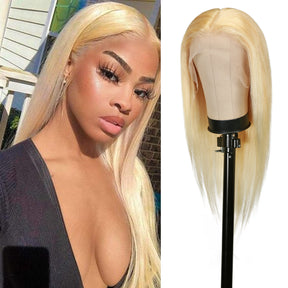 UpScale 100% Unprocessed Brazilian Virgin Remy Human Hair 13x4 HD Lace Frontal Wig 613 Blonde Straight