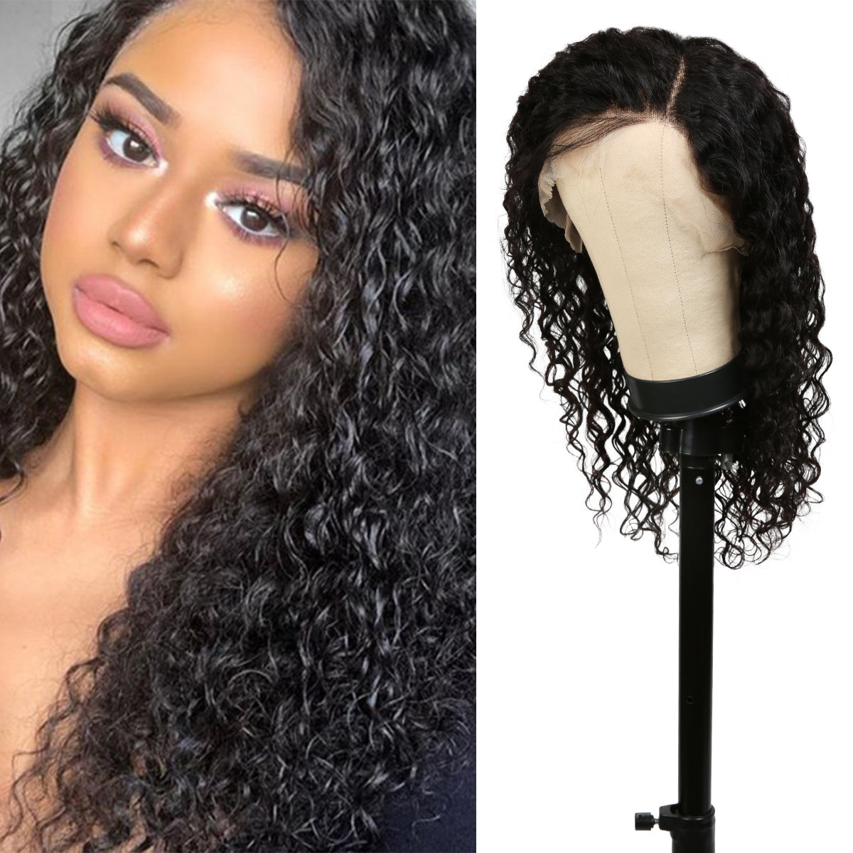 Human Hair, Lace Wig, 13x4, Frontal, Free Part, Deep Wave, 20"