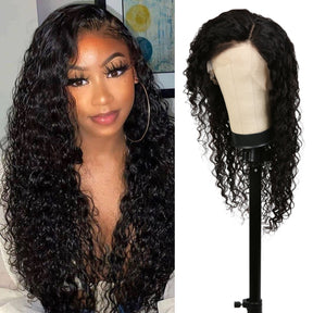 Human Hair, Lace Wig, 13x4, Frontal, Free Part, Deep Wave, 24"