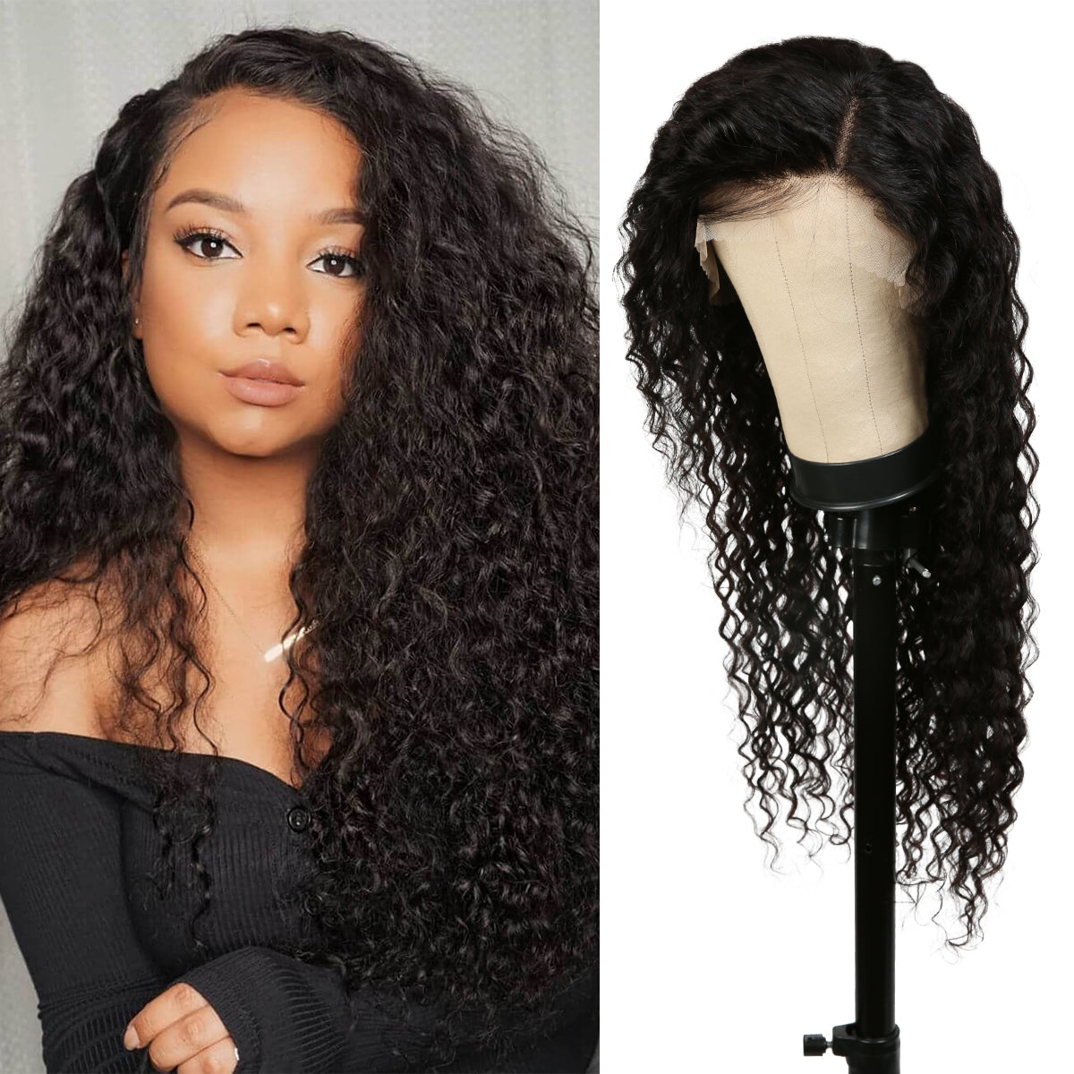 Human Hair, Lace Wig, 13x4, Frontal, Free Part, Deep Wave, 28"