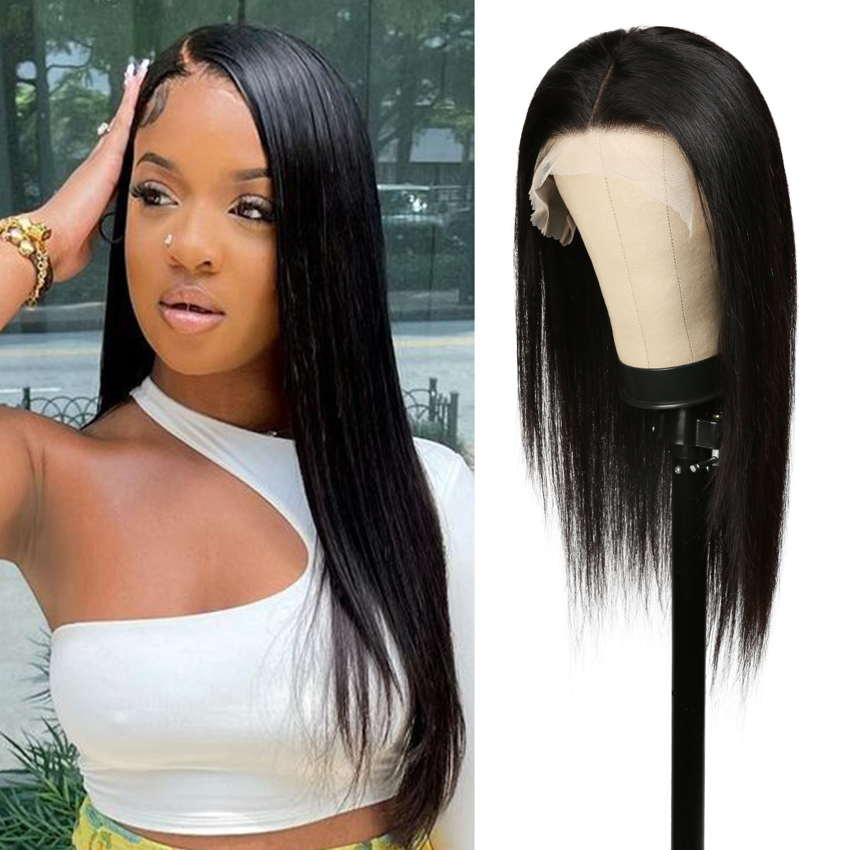 Human Hair, Lace Wig, 13x4, Frontal, Free Part, Straight, 20"