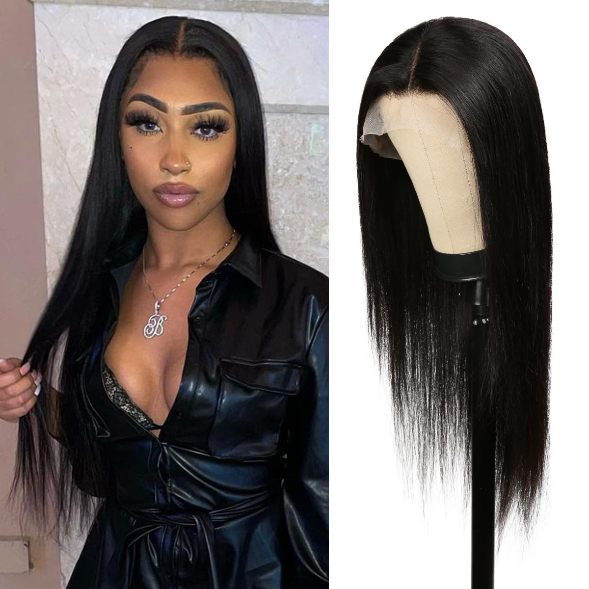 Human Hair, Lace Wig, 13x4, Frontal, Free Part, Straight, 24"