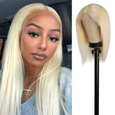Virgin hair T part wigs are made of high-quality materials, The wigs in the light blonde shade that have been processed and thus can be dyed to other colors without any bleaching procedure, HD Transparent Lace 613 Human Hair Wig, No additional plucking required