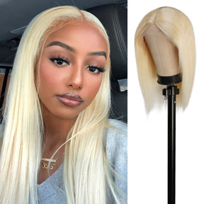 Virgin hair T part wigs are made of high-quality materials, The wigs in the light blonde shade that have been processed and thus can be dyed to other colors without any bleaching procedure, HD Transparent Lace 613 Human Hair Wig, No additional plucking required