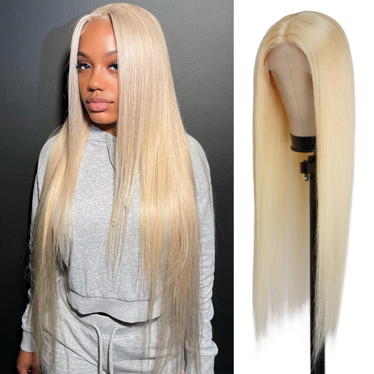 Virgin hair T part wigs are made of high-quality materials, The wigs in the light blonde shade that have been processed and thus can be dyed to other colors without any bleaching procedure, HD Transparent Lace 613 Human Hair Wig, No additional plucking required