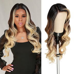 Multi-Parting, 13X6, Human Hair Blend, Frontal Wig, Invisible Lace, Pre-Plucked, Long Loose Curl,  Layered Curls, 