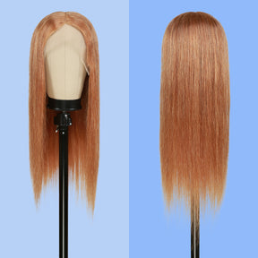 150% Density Straight T-Part Transparent Lace Front Human Hair Wigs, Natural and imperceptible hairline, Super soft and smooth texture, Heathly hair, Tangle Free & No Shedding, Golden Blonde Silky Smooth High Quality Hair with Center Parting