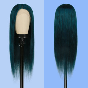 A T-front wig is a beginner-friendly wig for human hair wigs and it takes no effort to knock down the T-front wig, 100% Remy Human Hair Wigs without Chemical Processed, Pre-dyed with Special Dark Green color