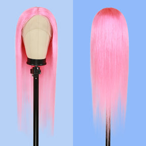 Human Hair, Lace Wig, T part, Deep part, Center Part, Middle Part, Long and Full, Natural Hairline, Straight, layered straight, HD Lace, Blonde, 613, Pink, Fancy Color, Pre dyed