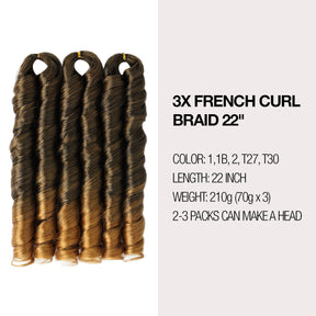 Authentic 3X Value Pack French Curl Braid 22"