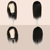 Human Hair, Lace Wig, 13x4, Frontal, Free Part, Deep Wave, Wet & Wavy, 16"