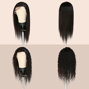 Human Hair, Lace Wig, 13x4, Frontal, Free Part, Deep Wave, Wet & Wavy, 20"
