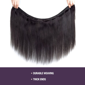 UpScale 15A Super Double Drawn Virgin Human Hair Bundle Silk Pressed Bone Straight (10"-28")