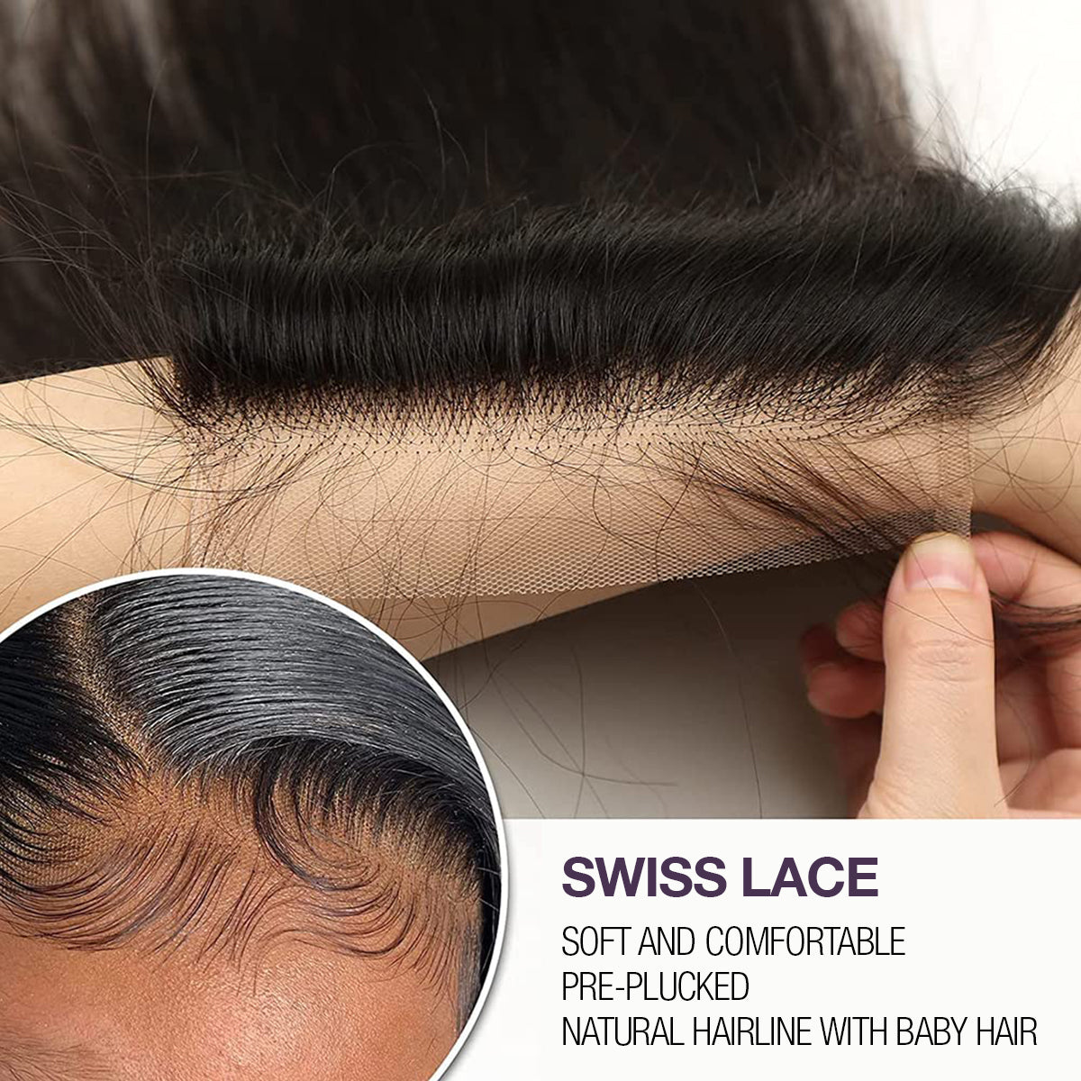 UpScale Virgin Human Hair 5x5 Swiss Lace Closure Bone Straight (12"-18")