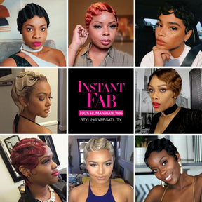 Instant Fab Remi Human Hair Wig Finger Wave