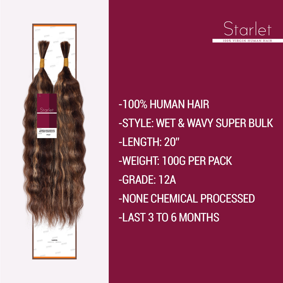 wet&wavy, micro braid, Human hair bulk