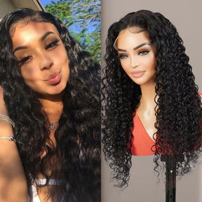UpScale 100% Human Hair Glueless HD Swiss Lace 13x4 Lace Frontal Wig Water Wave 22"