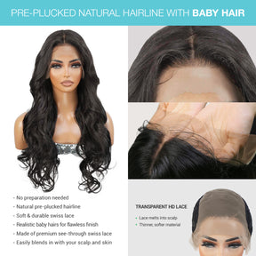 Multi-Parting, 13X6, Human Hair Blend, Frontal Wig, Invisible Lace, Pre-Plucked, Loose Curl, Layered Frontal, Loose Wave, 
