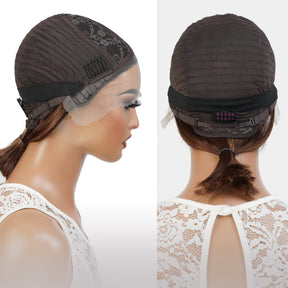 Virgin Brazilian Remy 100% Human Hair HD Lace Front Wig 13X5 T-Part Honey Blonde Chunky Highlight Bob