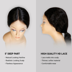 Human Hair, Lace Wig, T part, Deep part, Center Part, Middle Part, Long and Full Curly, Natural Hairline, Fancy Look, Vacation Hairstyle, 5" Deep Part, Natural Looking Hairline, Realistic looking scalp, Flawless appearance, High quality HD Lace, Lace melts into scalp, Thinner, softer material, comfortable wear