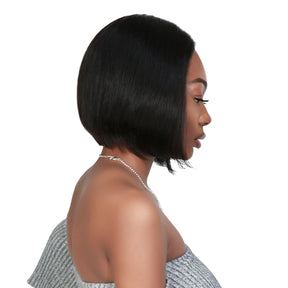 To display the professionalism side and the charm of career-focusing ladies, Bob styles are no doubt the best choice. Center part short human hair bob lace front wig is generally easier to look after than long hair and they’re especially matching to the sparkling season of summer, It can be dye, bleach and perm as you want.