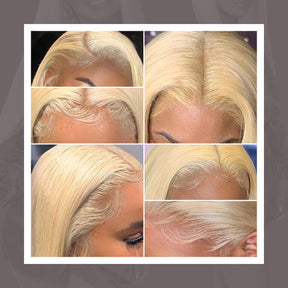 Human Hair, Lace Wig, 13x4, Frontal, Blonde, Free Part, Straight