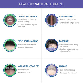 Multi-Parting, 13X6, Human Hair Blend, Frontal Wig, Invisible Lace, Pre-Plucked, Loose Curl, Layered Frontal, Loose Wave, 
