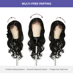 Multi-Parting, 13X6, Human Hair Blend, Frontal Wig, Invisible Lace, Pre-Plucked, Loose Curl, Layered Frontal, Loose Wave, 