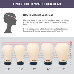 Studio Limited Canvas Block Head, Height 12", DIY Wig Making Starter Kit 12pcs