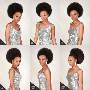 Retro Puff, Afro Pony, Large Ponytail
