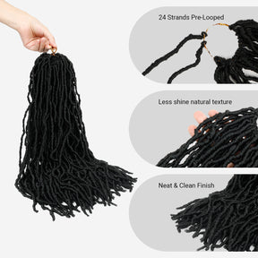 Authentic Synthetic Hair Pre-Looped Distressed Locs 22"