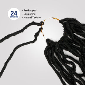 Authentic Synthetic Hair Pre-Looped Distressed Locs 22"
