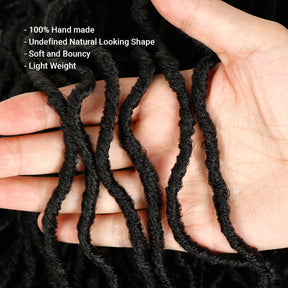 Authentic Synthetic Hair Pre-Looped Distressed Locs Curly Tips 22"
