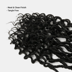 Authentic Synthetic Hair Pre-Looped Distressed Locs Curly Tips 22"