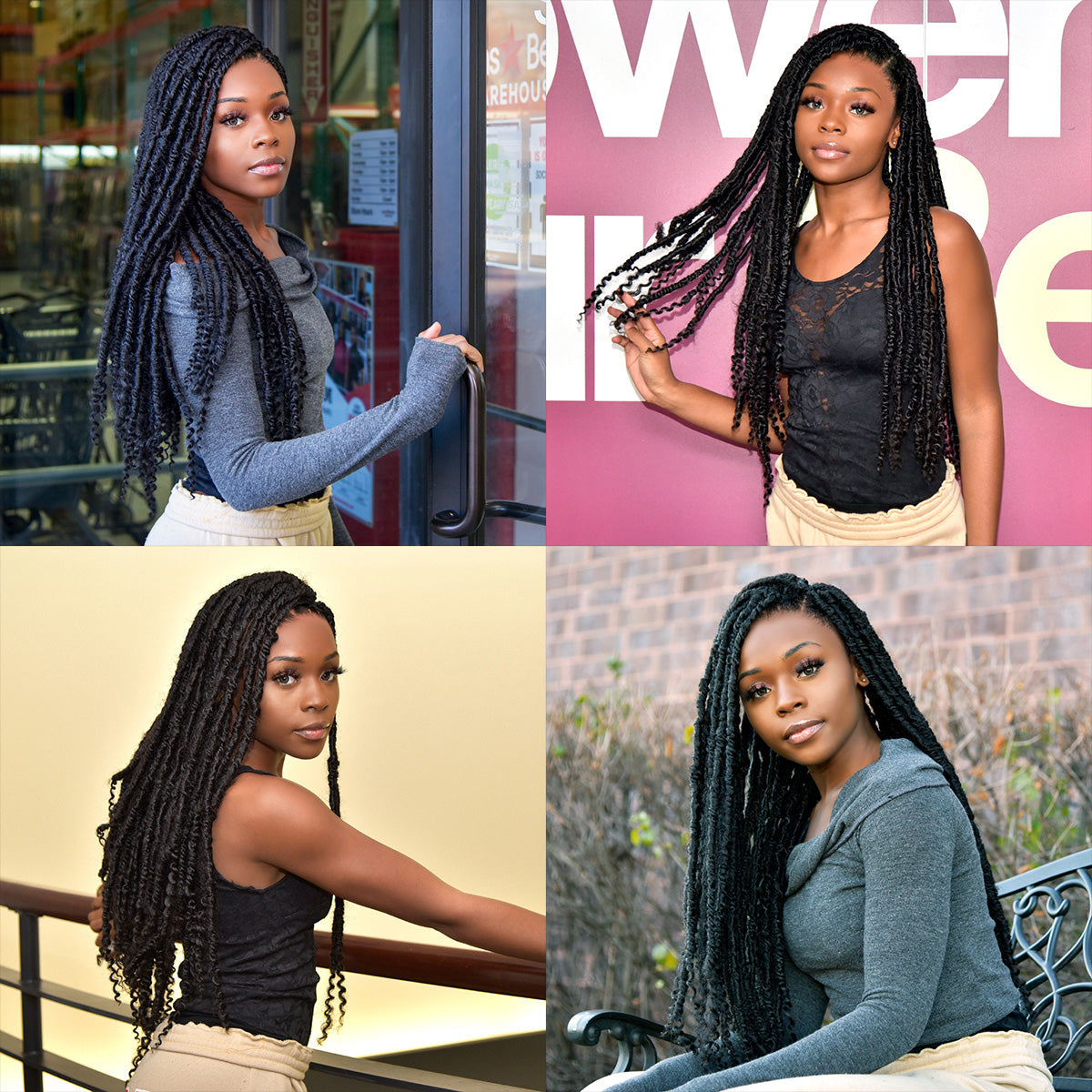Authentic Synthetic Hair Pre-Looped Distressed Rebel Locs 24"