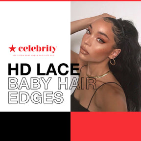 Celebrity 100% Human Hair HD Lace Reusable Fake Baby Hair Edge 2pcs I-Shape