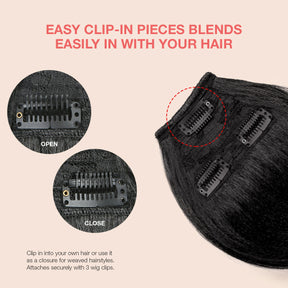 Swoop Side Bang, Curtain Bang, Layered Bang, Hair Piece