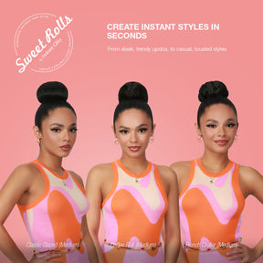 Instant Glitz Synthetic Hair Bun Sweet Rolls Classic Glazed Medium