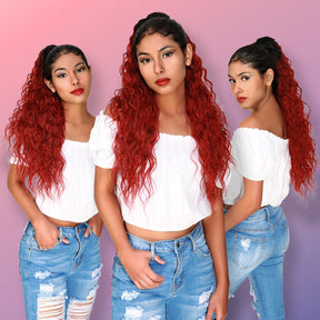 Instant Glitz Synthetic Drawstring Ponytail Crimp Wave 28"