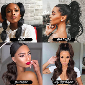 Instant Glitz Synthetic Drawstring Ponytail Natural Yaki Straight 24"