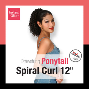 Instant Glitz Synthetic Drawstring Ponytail Spiral Curl 12"