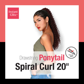 Instant Glitz Synthetic Drawstring Ponytail Spiral Curl 20"