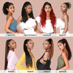 Instant Glitz Synthetic Drawstring Ponytail Straight 18"