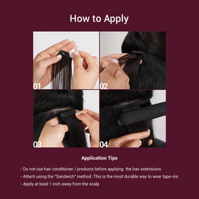Starlet 100% Virgin Unprocessed Human Hair Tape-In Extension 20Pcs Kinky Straight