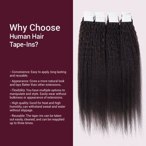 Starlet 100% Virgin Unprocessed Human Hair Tape-In Extension 20Pcs Kinky Straight