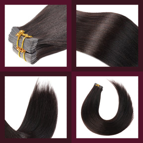 Human Hair, Tape, Yaki, Straight, Natural Texture