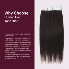Human Hair, Tape, Yaki, Straight, Natural Texture