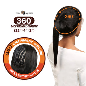 Unprocessed Brazilian Virgin Remy Human Hair Weave 360 Lace Frontal Closure Loose Deep