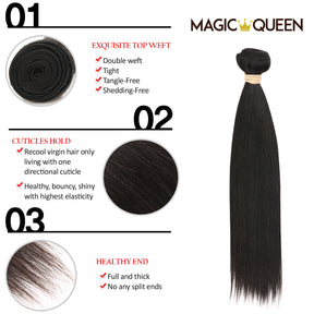 Unprocessed 100% Virgin Human Hair Brazilian Bundle Hair Weave Natural Straight